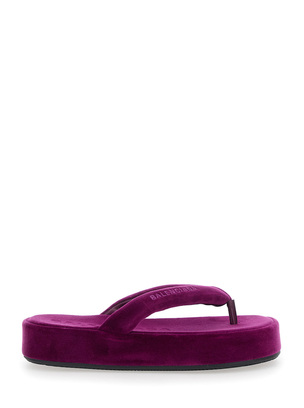 Balenciaga Women 'Jet Leg' Violet Sandals With Thong Design And Logo Lettering On The Strap In Cotton Blend For Women BALENCIAGA