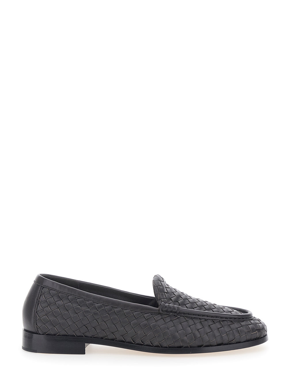 Bottega Veneta Men 'Silenzio' Brown Loafers With Rounded Toe And Intreccio Motif In Leather For Men BOTTEGA VENETA