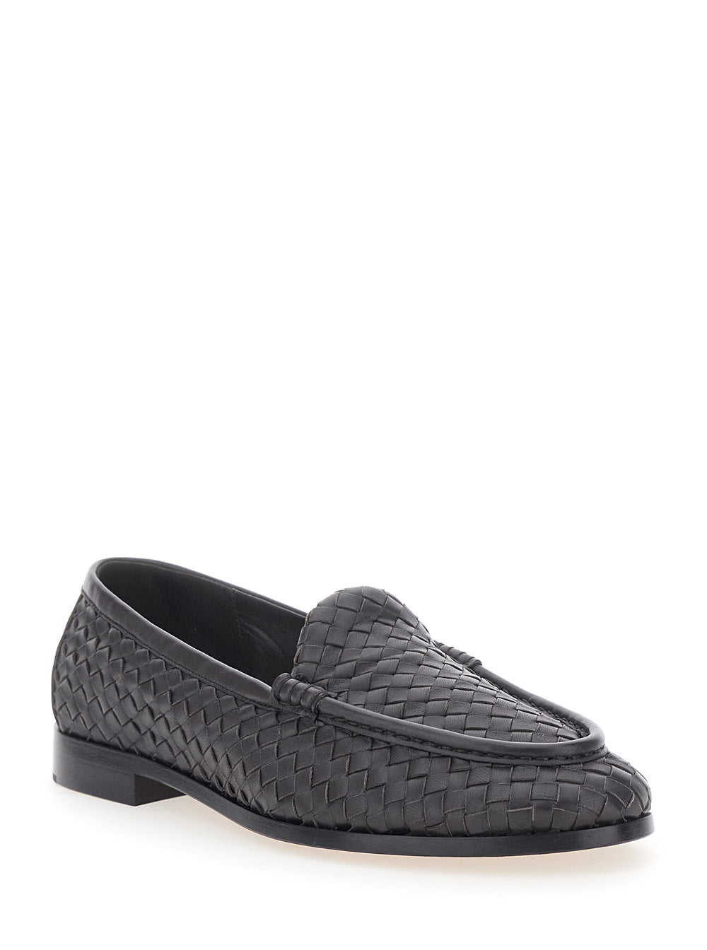 Bottega Veneta Men 'Silenzio' Brown Loafers With Rounded Toe And Intreccio Motif In Leather For Men BOTTEGA VENETA