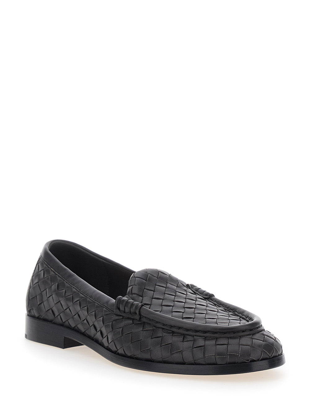 Bottega Veneta Women 'Silenzio' Brown Loafers With Rounded Toe And Intreccio Motif In Leather For Women BOTTEGA VENETA