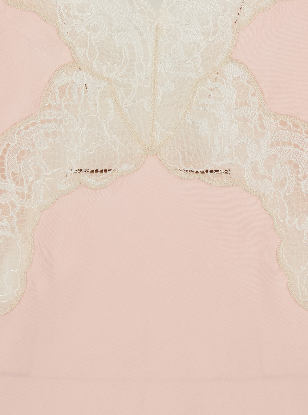Forte_Forte Women Pink Long Slip Dress With Lace Decoration On The Front In Viscose For Women FORTE FORTE