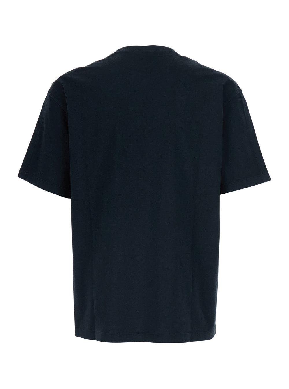 Stone Island Men Blue Crew Neck T-Shirt With Logo Lettering Embroidery On The Front In Cotton For Men STONE ISLAND