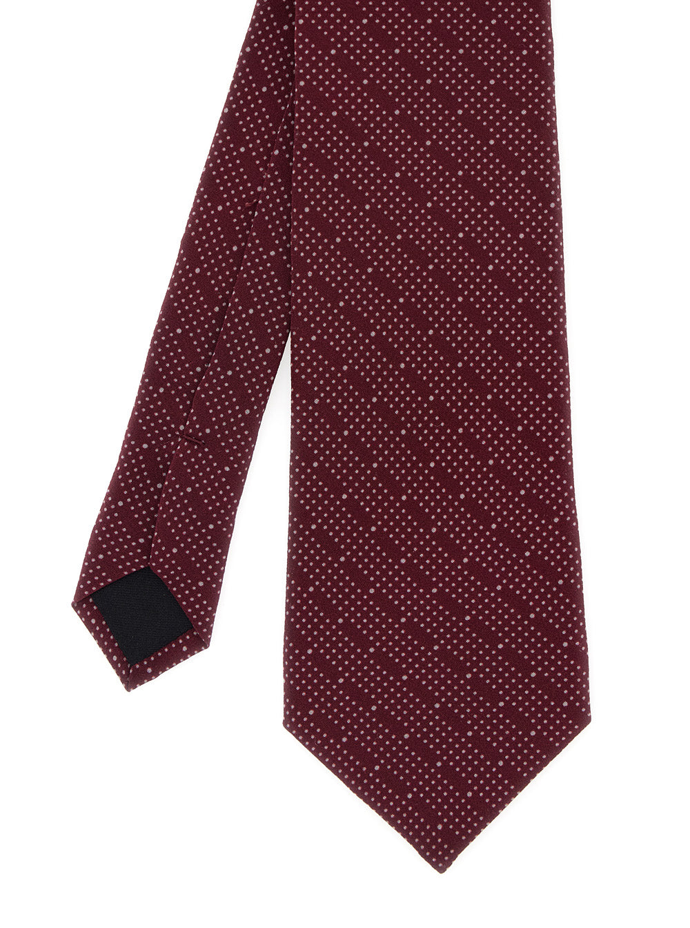 Saint Laurent Men Bordeaux Tie With All-Over Polka Dot Motif In Silk For Men SAINT LAURENT