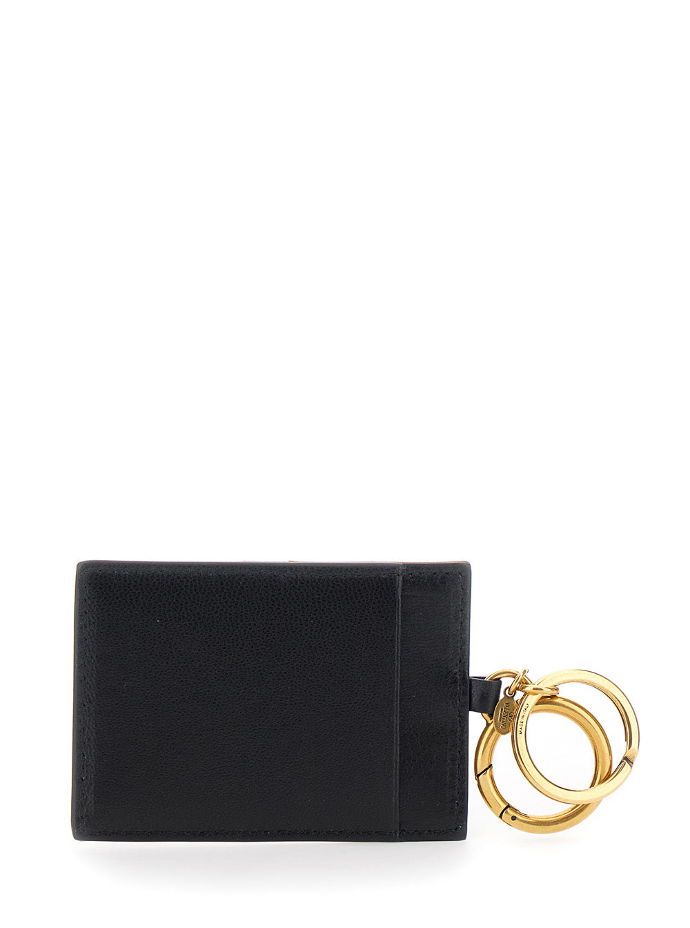 Valentino Garavani Men Brown Keychain With Ring Closure And Rectangular Design With Vlogo On The Front In Leather For Men VALENTINO GARAVANI