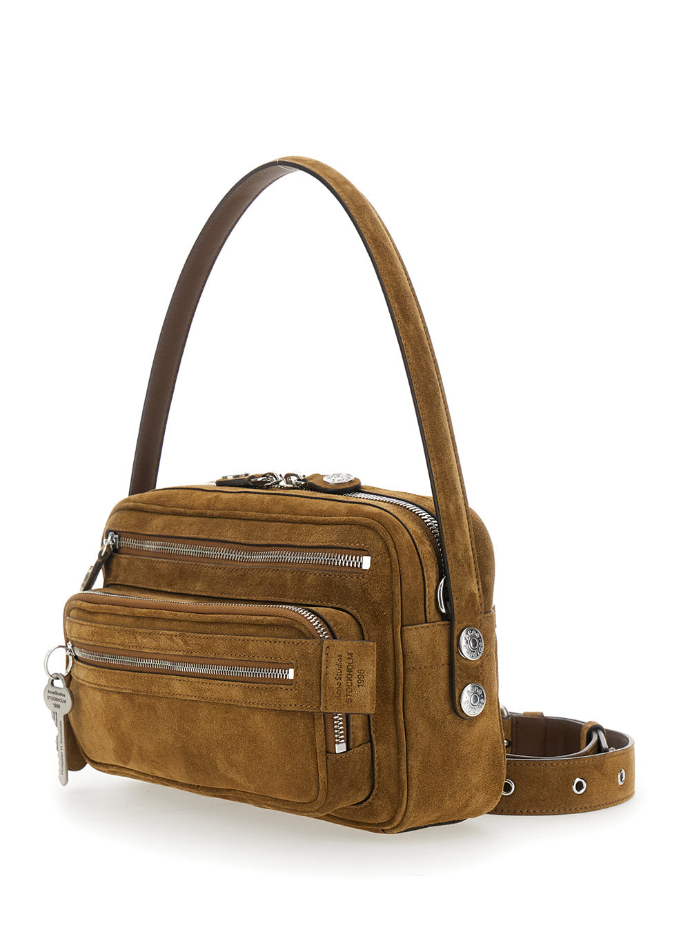 Acne Studios Women Crossbody Bag 'Camero Party' With Front Pockets In Brown Suede For Women ACNE STUDIOS