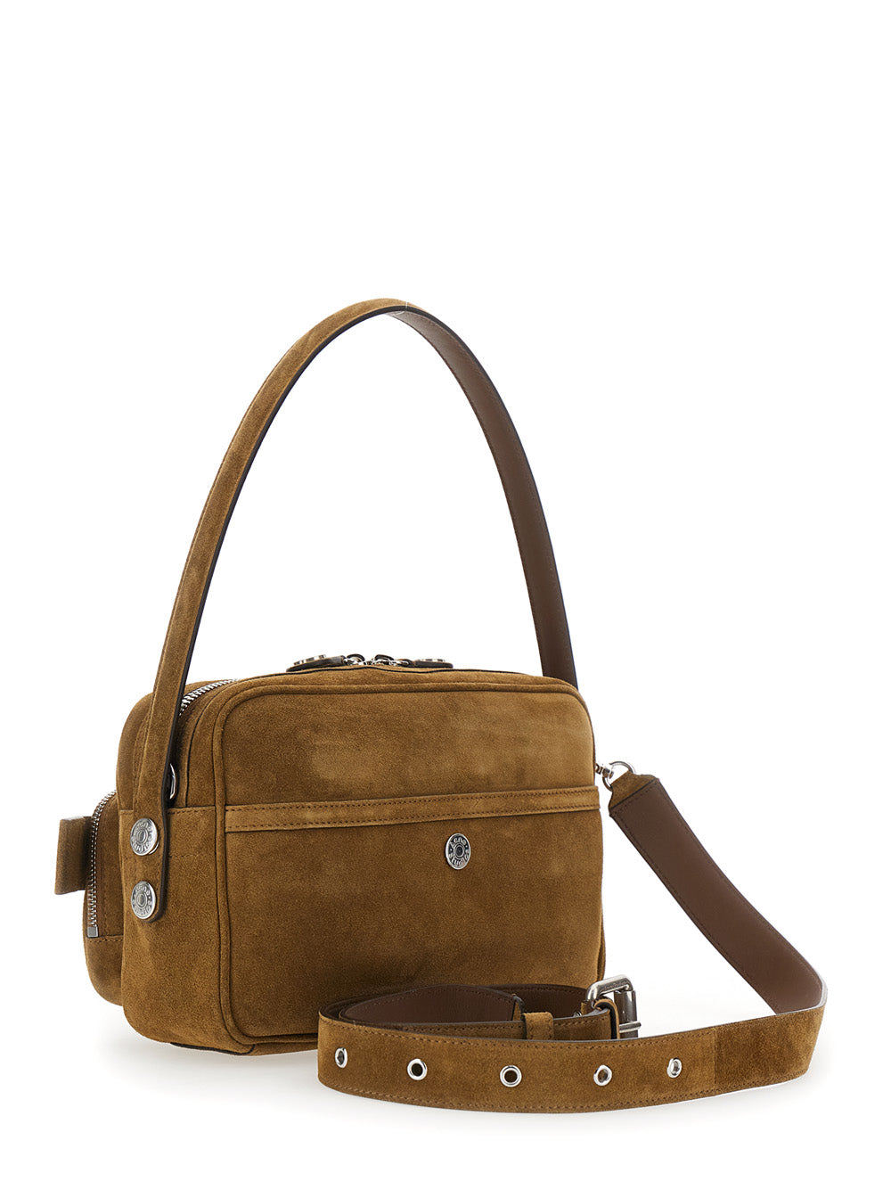 Acne Studios Women Crossbody Bag 'Camero Party' With Front Pockets In Brown Suede For Women ACNE STUDIOS