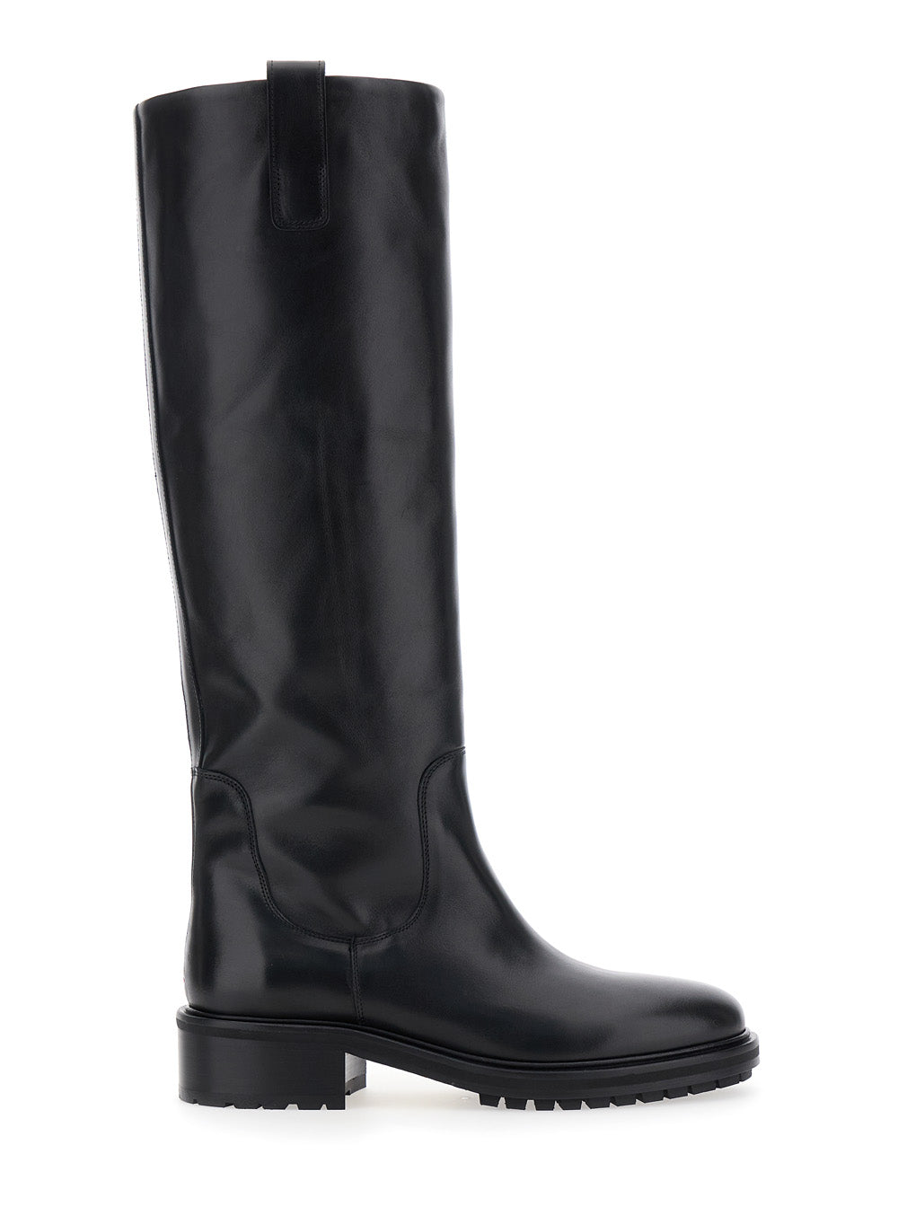 Aeyde Women Knee-High Boots 'Henry' Slip-On In Black Leather For Women AEYDE