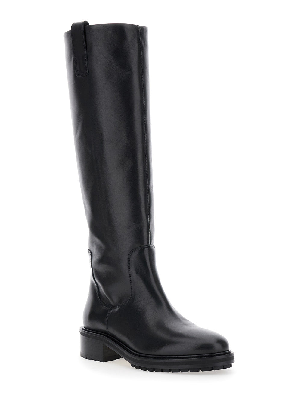 Aeyde Women Knee-High Boots 'Henry' Slip-On In Black Leather For Women AEYDE