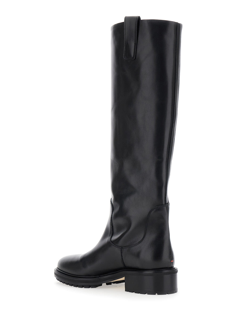 Aeyde Women Knee-High Boots 'Henry' Slip-On In Black Leather For Women AEYDE