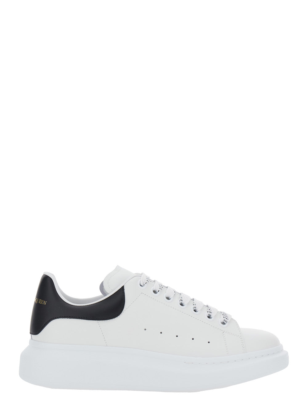 Alexander Mcqueen Men Low Top Sneaker 'Alexander Mcqueen' With Logo Lettering On Tongue And Contrasting Heel In White And Black Leather For Men ALEXANDER MCQUEEN