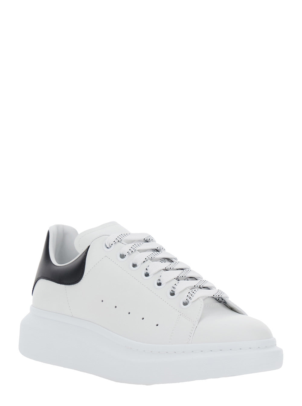 Alexander Mcqueen Men Low Top Sneaker 'Alexander Mcqueen' With Logo Lettering On Tongue And Contrasting Heel In White And Black Leather For Men ALEXANDER MCQUEEN
