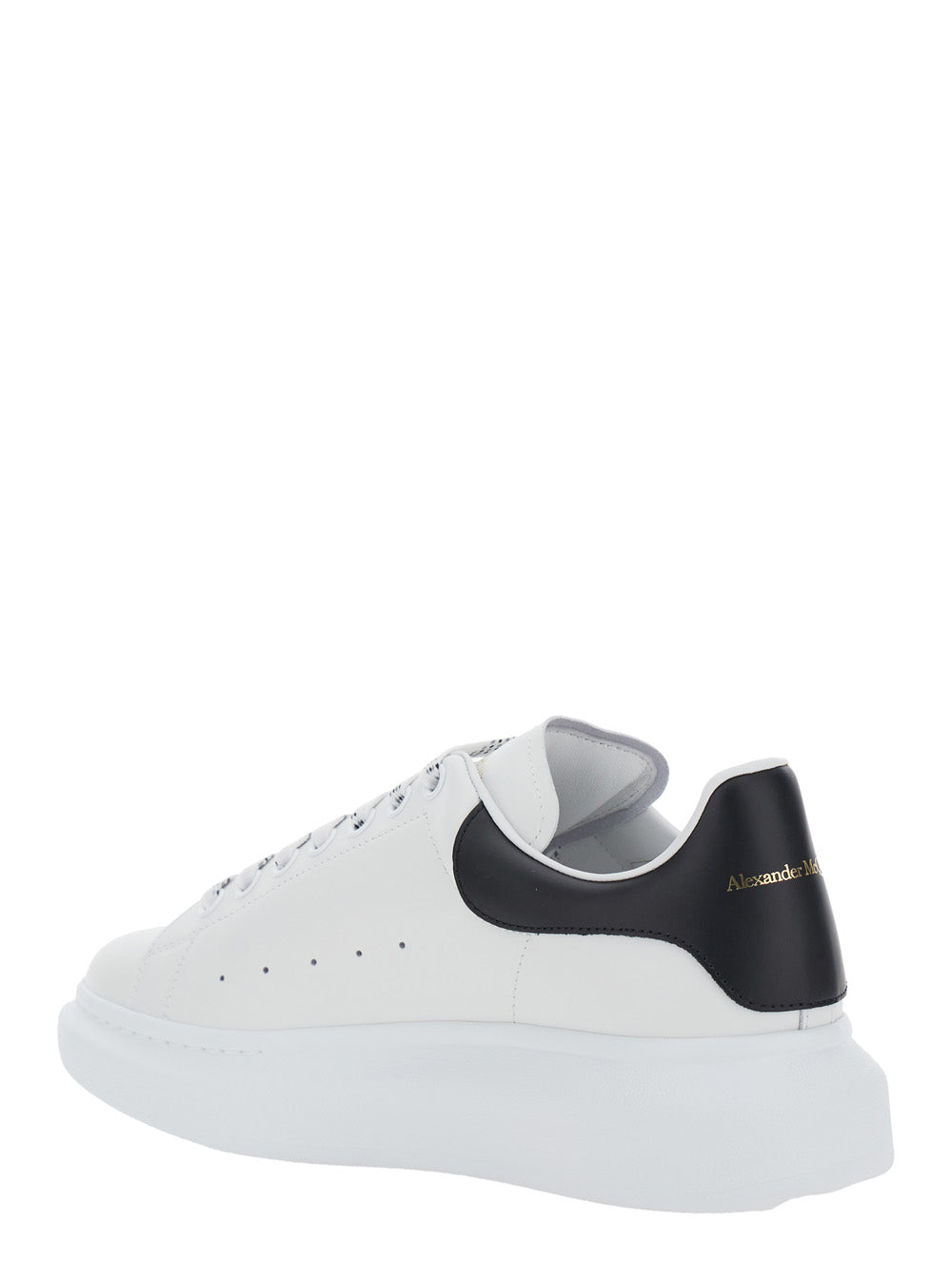 Alexander Mcqueen Men Low Top Sneaker 'Alexander Mcqueen' With Logo Lettering On Tongue And Contrasting Heel In White And Black Leather For Men ALEXANDER MCQUEEN