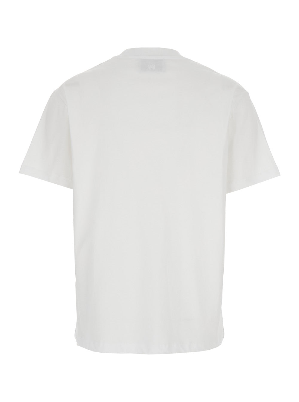 Ami Paris Men T-Shirt With Ami De Coeur Embroidery On The Front In White Cotton For Men AMI PARIS