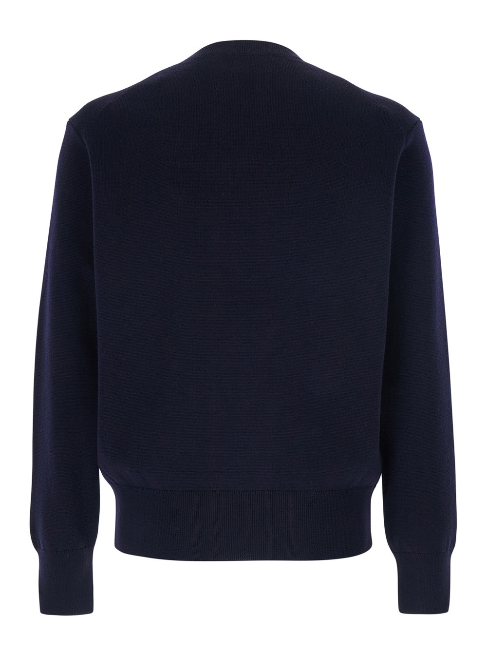 Ami Paris Men Crewneck Sweater With Adc Embroidery On The Front In Wool Blend Blue Men AMI PARIS