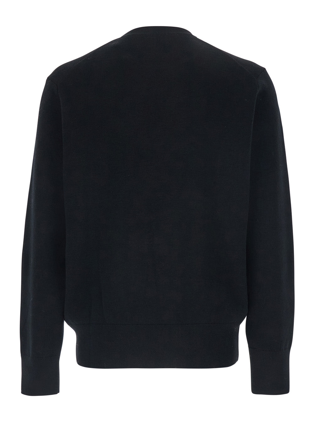 Ami Paris Men Crewneck Sweater With Adc Embroidery On The Front In Wool Blend Black Men AMI PARIS