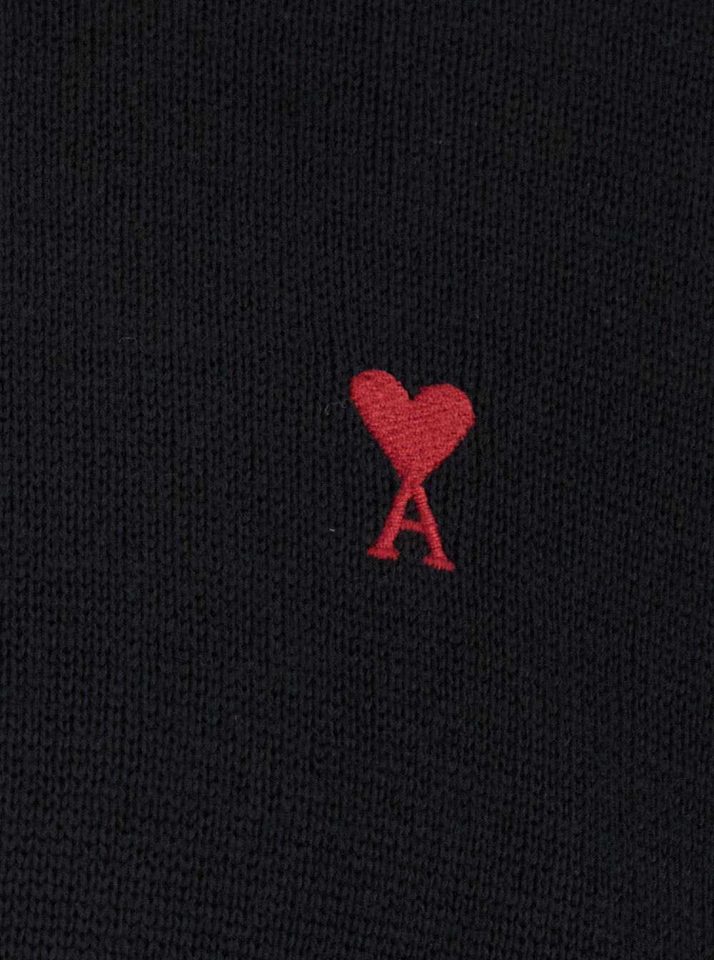 Ami Paris Men Crewneck Sweater With Adc Embroidery On The Front In Wool Blend Black Men AMI PARIS