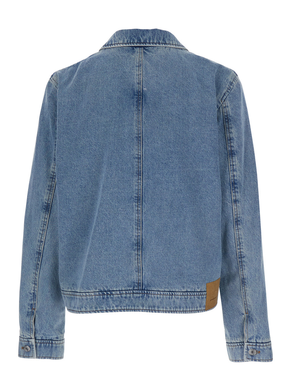 Ami Paris Men Jacket With Adc Embroidery On The Front And Logo Patch On The Back In Light Blue Denim For Men AMI PARIS