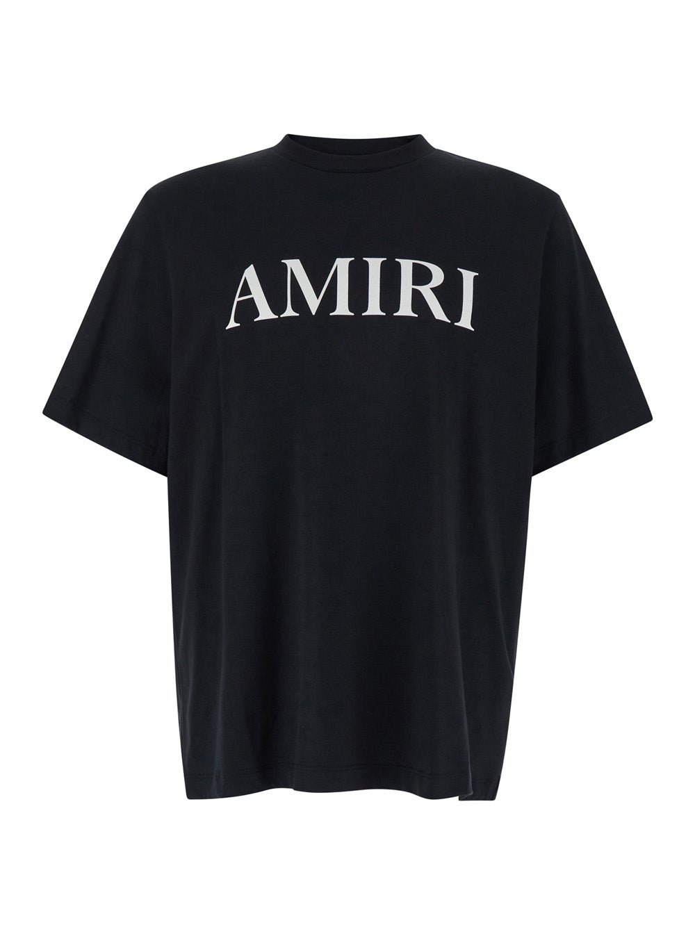 Amiri Men Black Crewneck T-Shirt With Logo Lettering Print On The Front In Cotton Man AMIRI