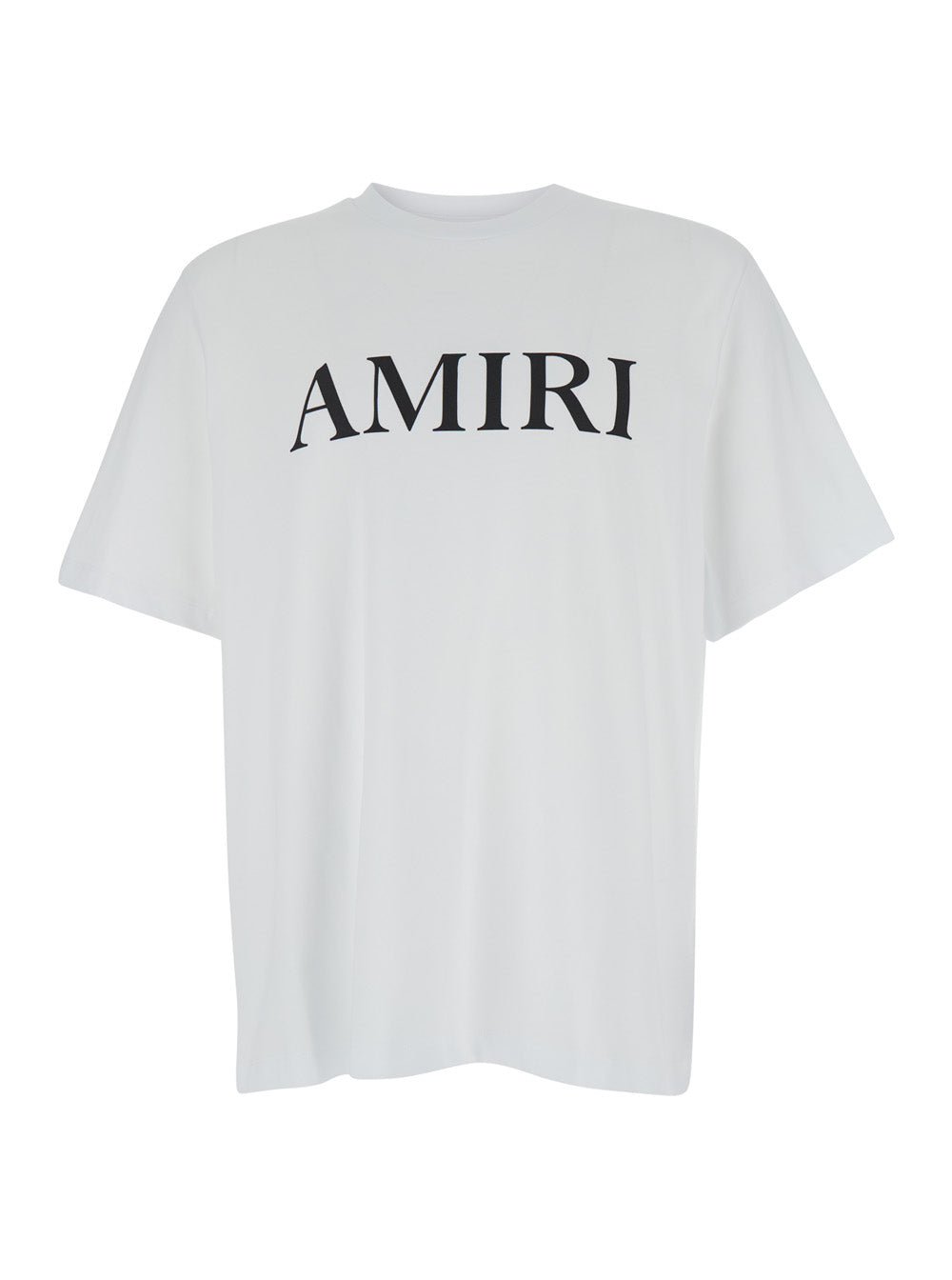 Amiri Men Crew Neck T-Shirt With Logo Lettering Print In White Cotton For Men AMIRI