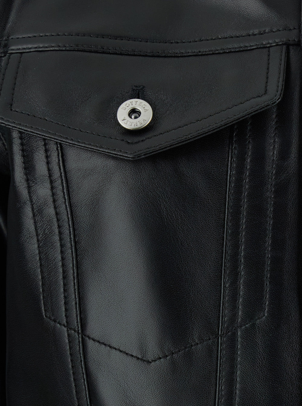 Bottega Veneta Women Black Jacket With Classic Collar And Intreccio Motif On The Back In Leather For Women BOTTEGA VENETA