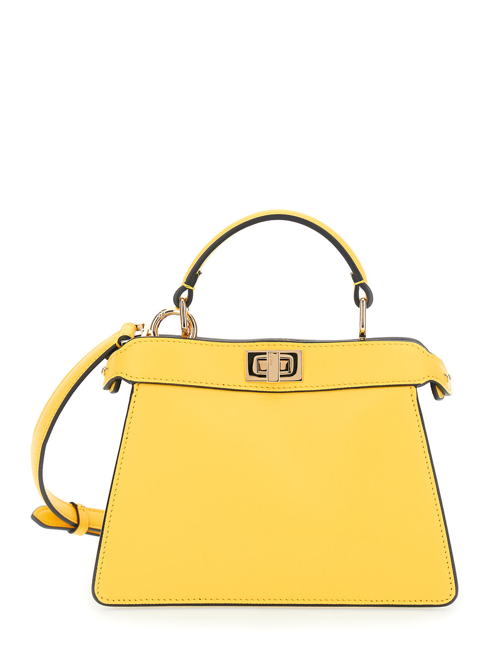 Fendi Women 'Peekaboo Iseeu Petite' Yellow Handbag With Turnlock Closure In  Leather For Women FENDI