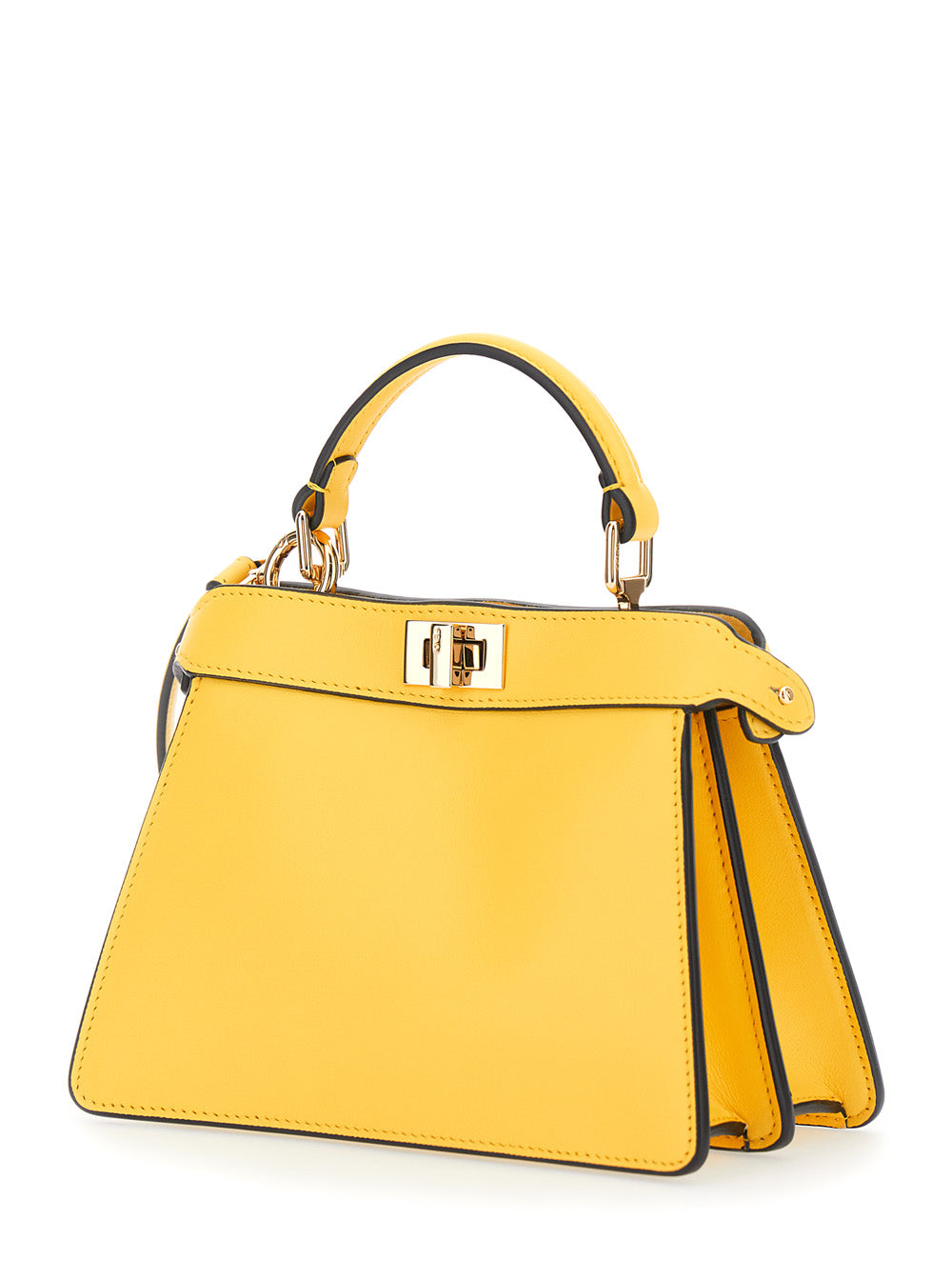 Fendi Women 'Peekaboo Iseeu Petite' Yellow Handbag With Turnlock Closure In  Leather For Women FENDI