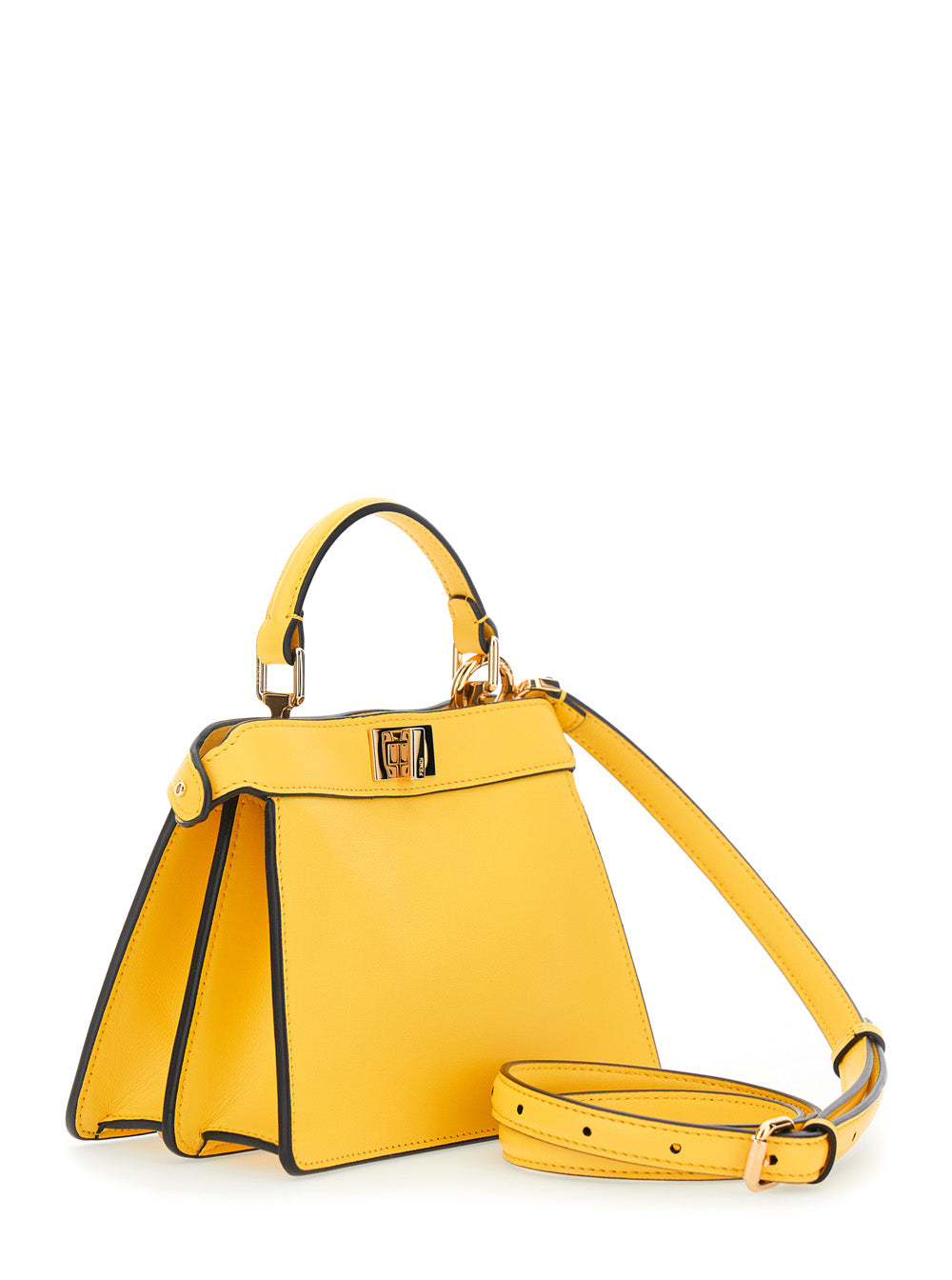 Fendi Women 'Peekaboo Iseeu Petite' Yellow Handbag With Turnlock Closure In  Leather For Women FENDI