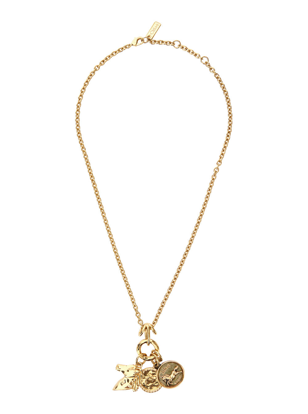 Chloé Women Necklace With Hook Closure And Three Charms With Brass Logo For Women CHLOE