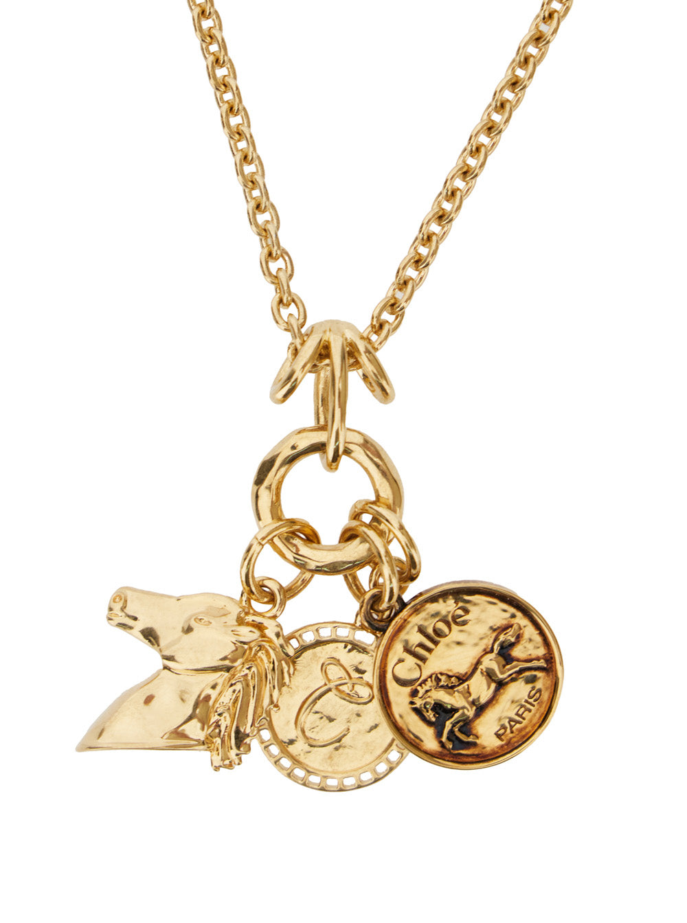 Chloé Women Necklace With Hook Closure And Three Charms With Brass Logo For Women CHLOE