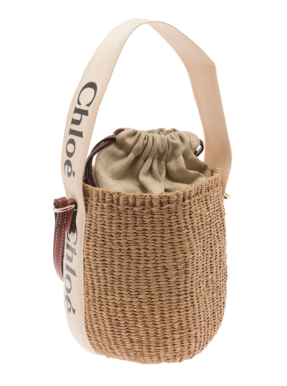 Chloé Women Beige Raffia 'Woody' Small Handbag CHLOE