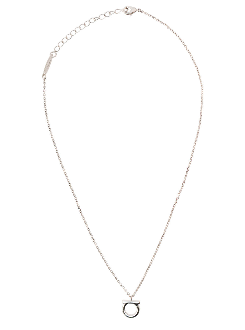 Ferragamo Women Necklace With Gancini Charm In Silver-Colored Brass For Women FERRAGAMO