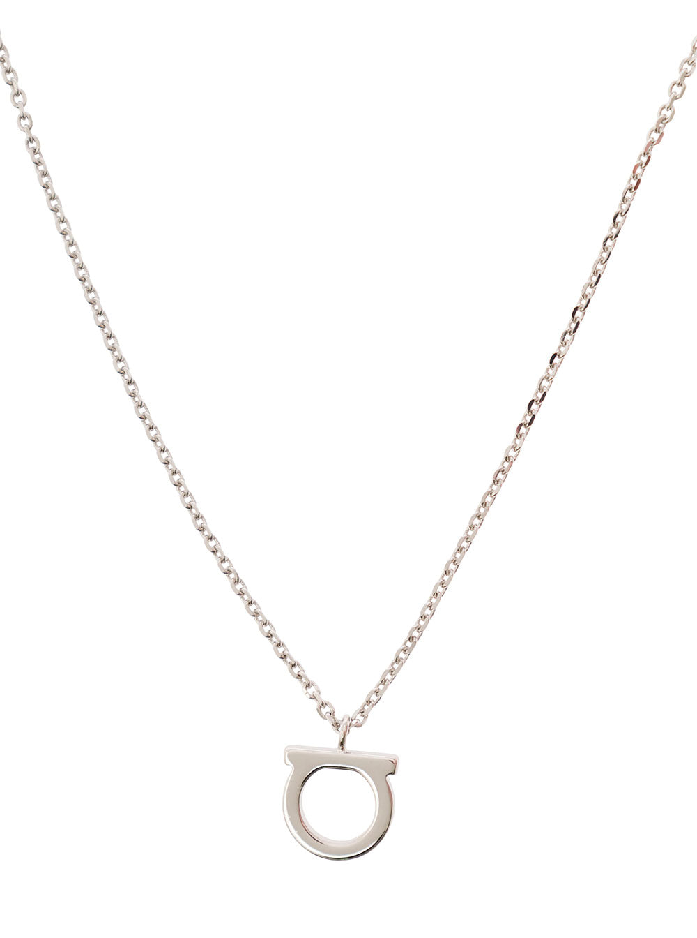 Ferragamo Women Necklace With Gancini Charm In Silver-Colored Brass For Women FERRAGAMO