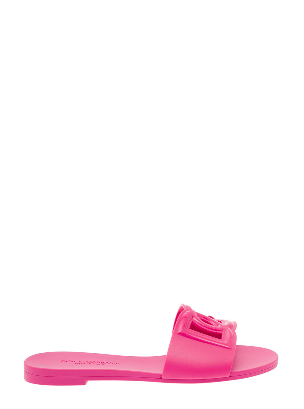 Dolce & Gabbana Women Fuchsia Flats With Cut-Out Band And Dg Logo In Soft Rubber Woman DOLCE & GABBANA