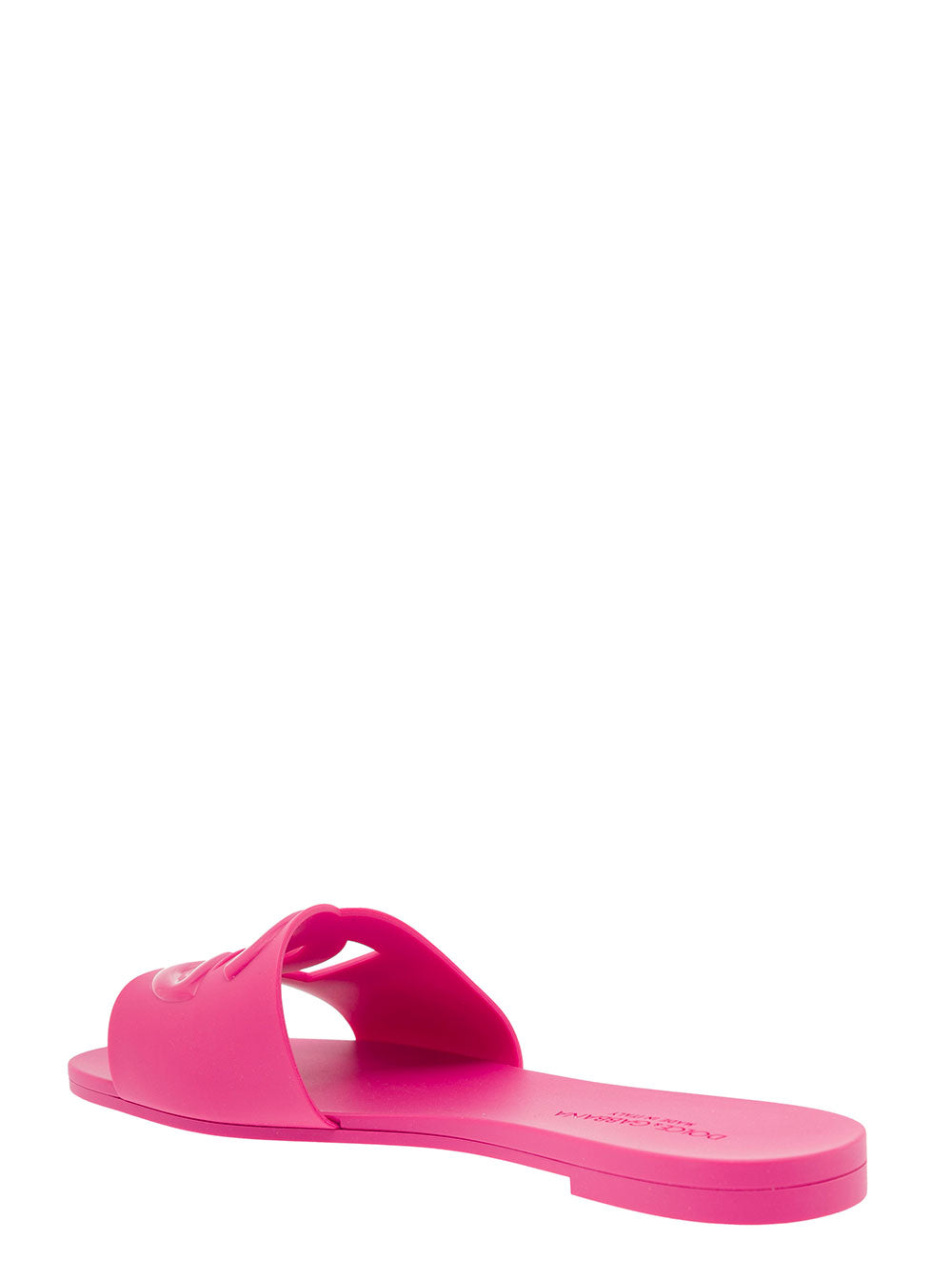 Dolce & Gabbana Women Fuchsia Flats With Cut-Out Band And Dg Logo In Soft Rubber Woman DOLCE & GABBANA