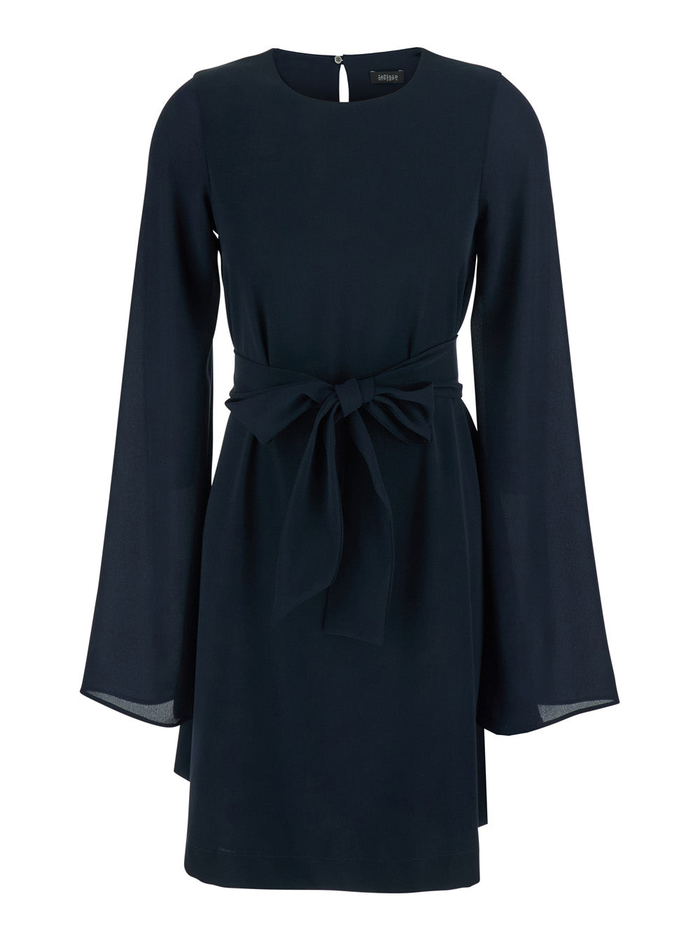 Leplain Women Blue Short Dress With Bow On The Front And Keyhole Closure On The Back In Cady For Women LEPLAIN