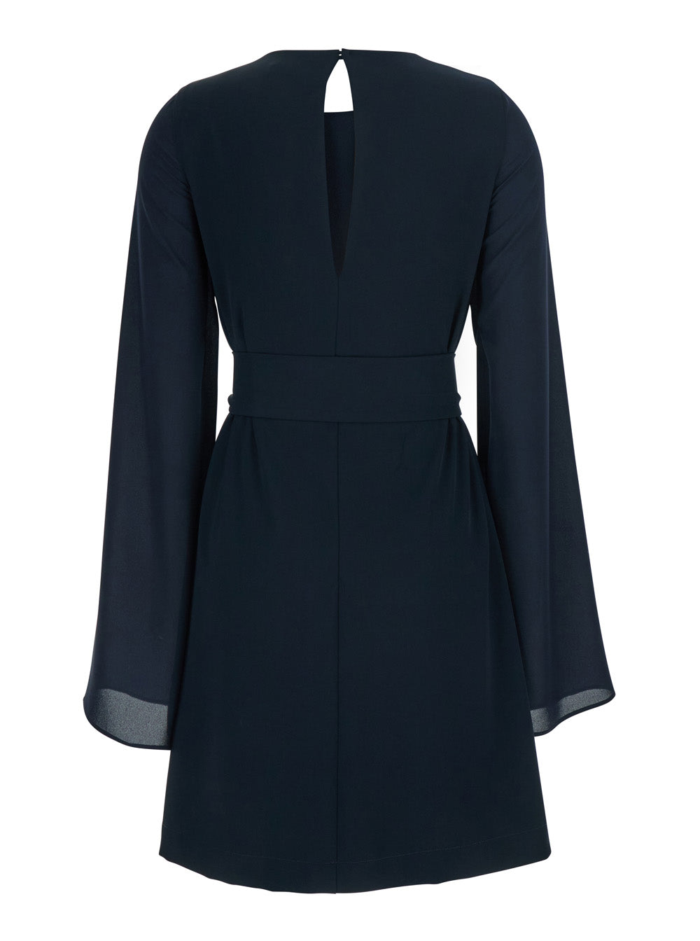 Leplain Women Blue Short Dress With Bow On The Front And Keyhole Closure On The Back In Cady For Women LEPLAIN