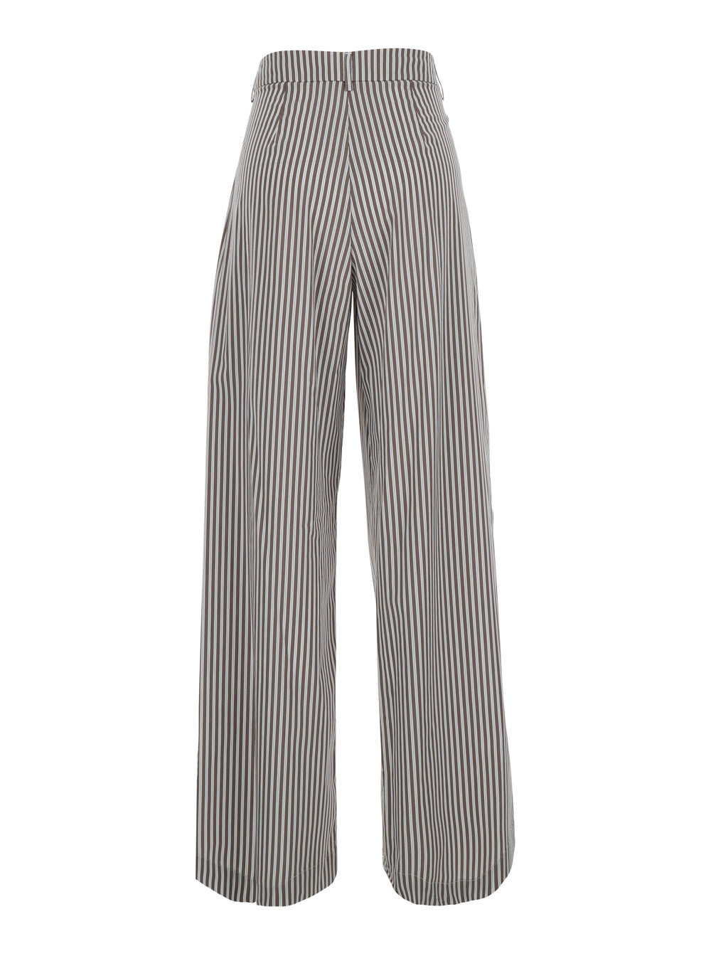 Leplain Women Brown Pants With All-Over Striped Motif In Fabric Women LEPLAIN