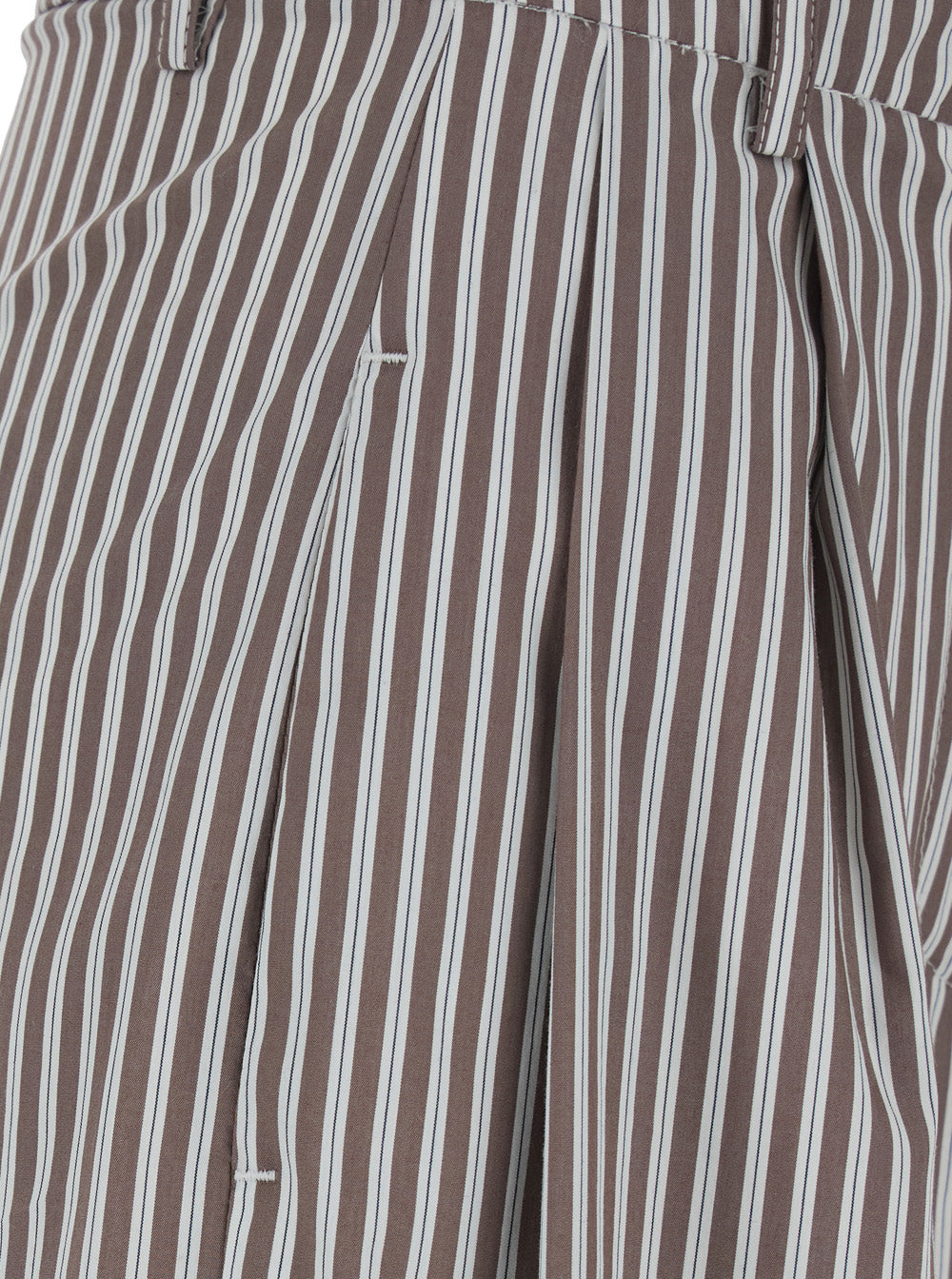 Leplain Women Brown Pants With All-Over Striped Motif In Fabric Women LEPLAIN