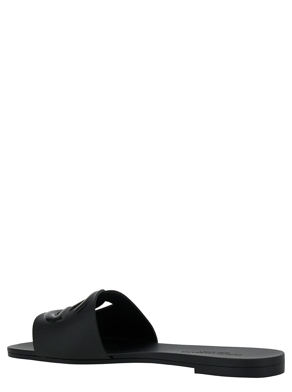 Dolce & Gabbana Women Black Flats With Cut-Out Band And Dg Logo In Soft Rubber Woman DOLCE & GABBANA