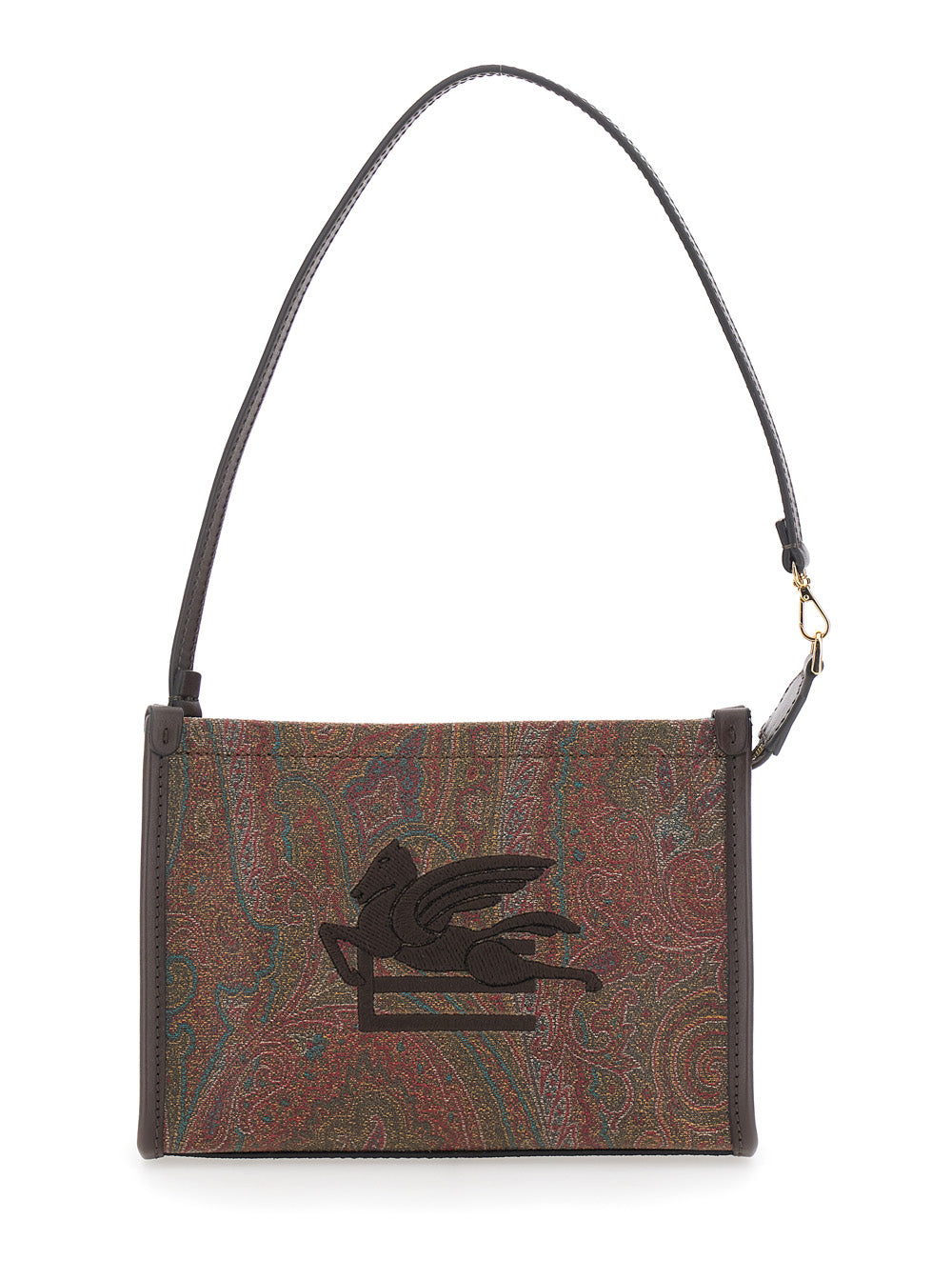 Etro Women Clutch 'Arnica' With Embroidered Logo On The Front And All-Over Pattern In Cotton Blend Brown Women