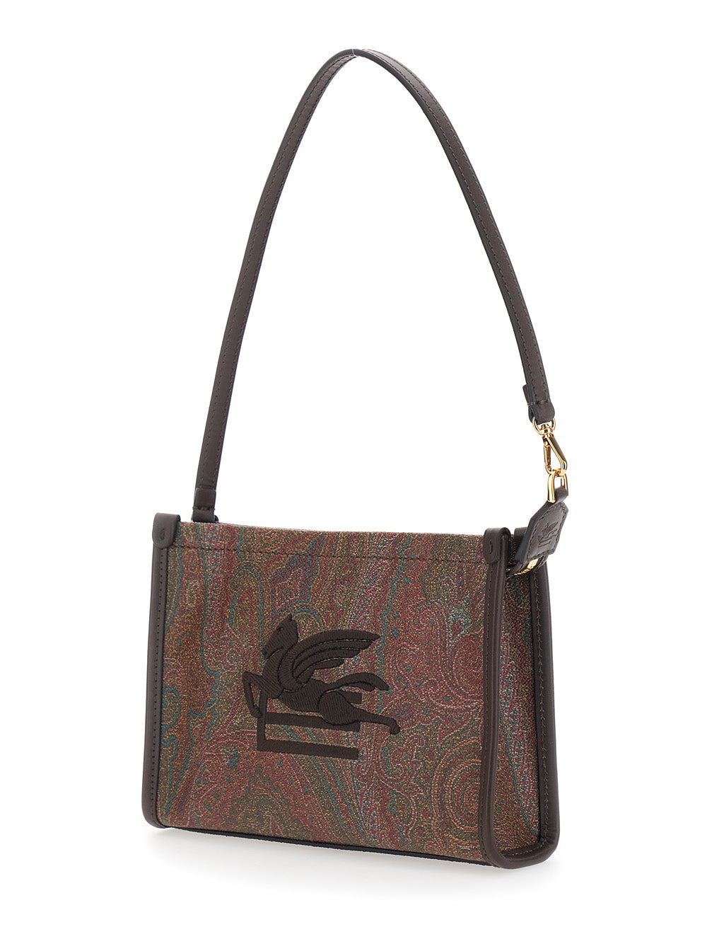 Etro Women Clutch 'Arnica' With Embroidered Logo On The Front And All-Over Pattern In Cotton Blend Brown Women