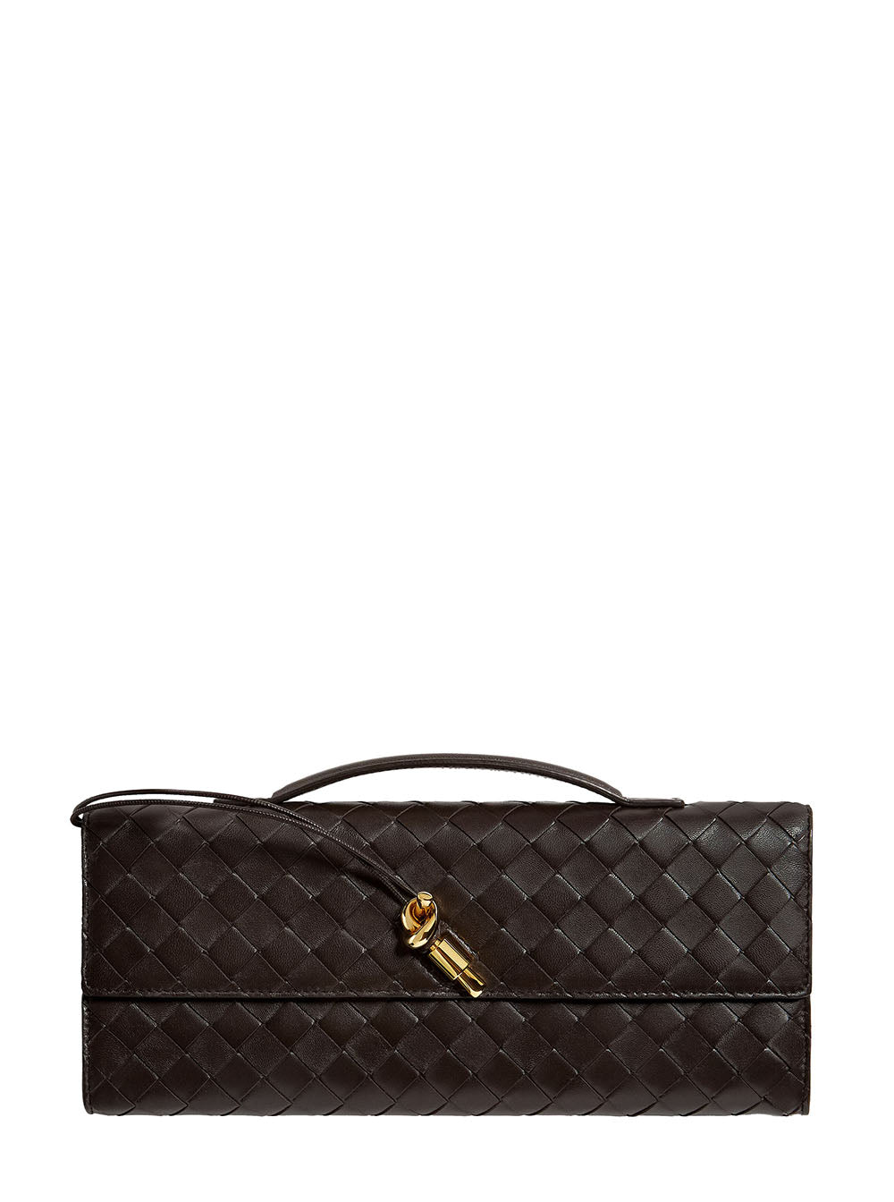 Bottega Veneta Women Clutch Bag 'Andiamo' In Brown Woven Nappa For Women BOTTEGA VENETA
