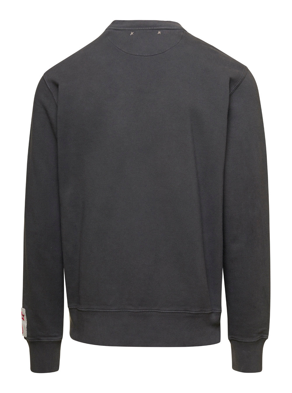 Golden Goose Men Gray Crewneck Sweatshirt With Logo Print In Cotton Men GOLDEN GOOSE