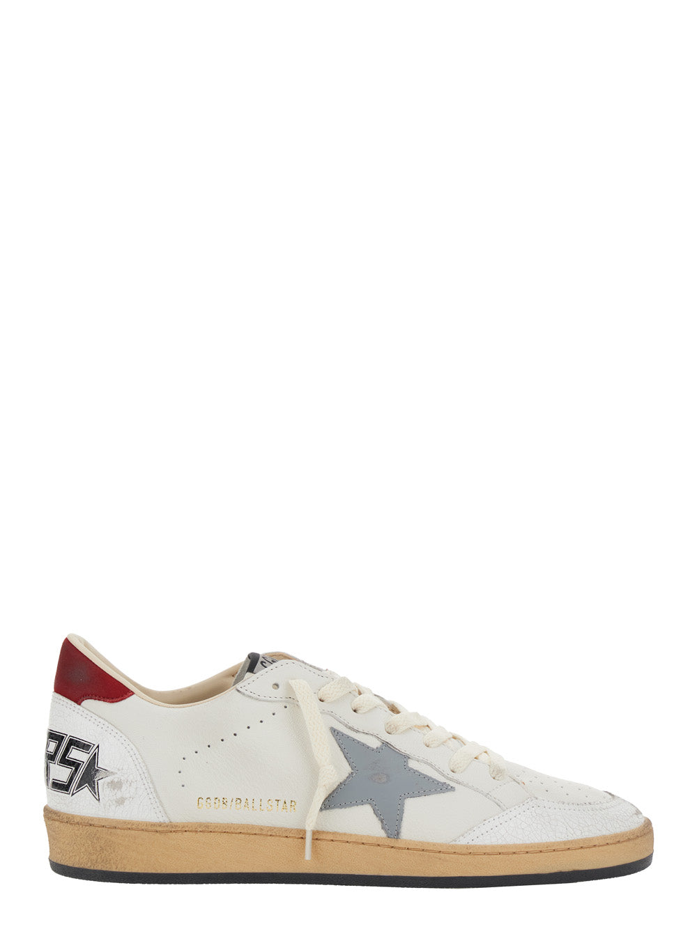 Golden Goose Men 'Ball Star' White Low Sneakers In Leather And Suede For Men