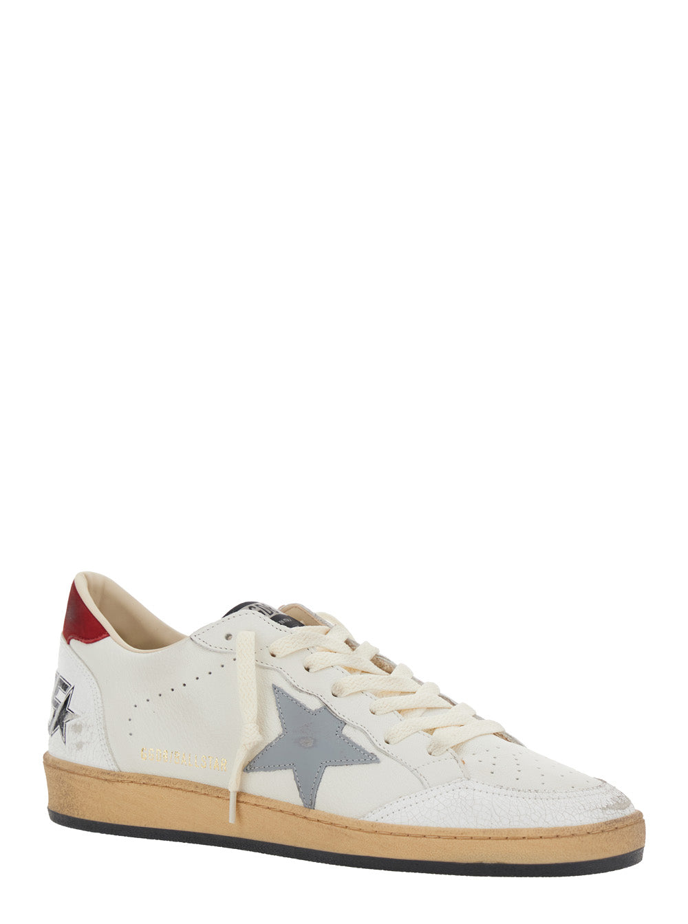Golden Goose Men 'Ball Star' White Low Sneakers In Leather And Suede For Men
