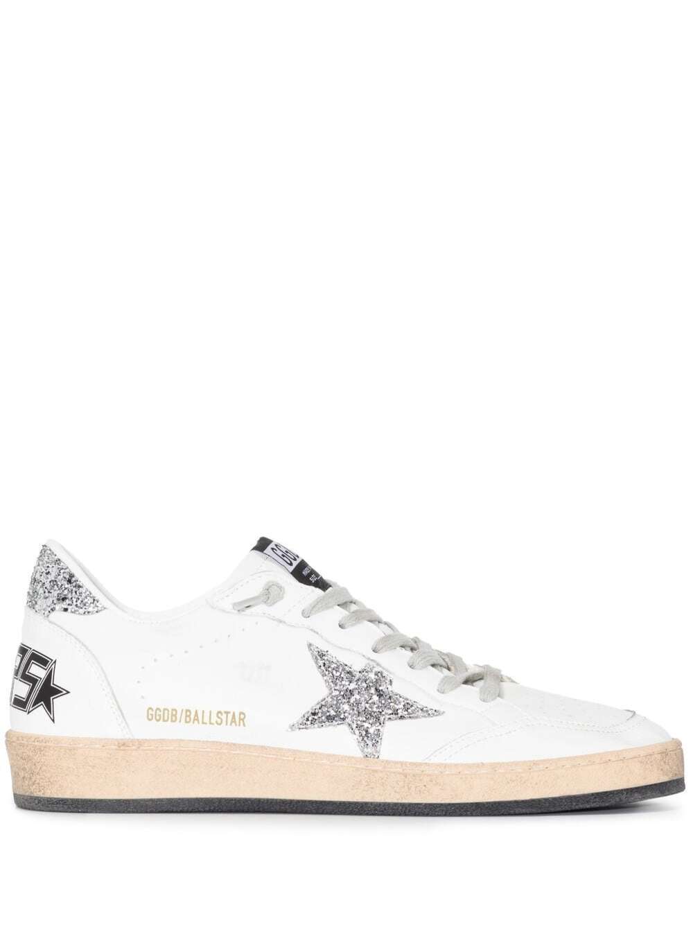 Golden Goose Women Sneakers 'Ball Star' With Star Glitter Detail In White Leather For Women GOLDEN GOOSE