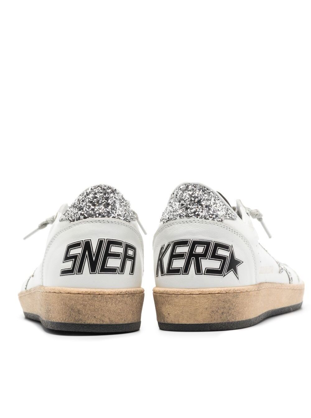 Golden Goose Women Sneakers 'Ball Star' With Star Glitter Detail In White Leather For Women GOLDEN GOOSE