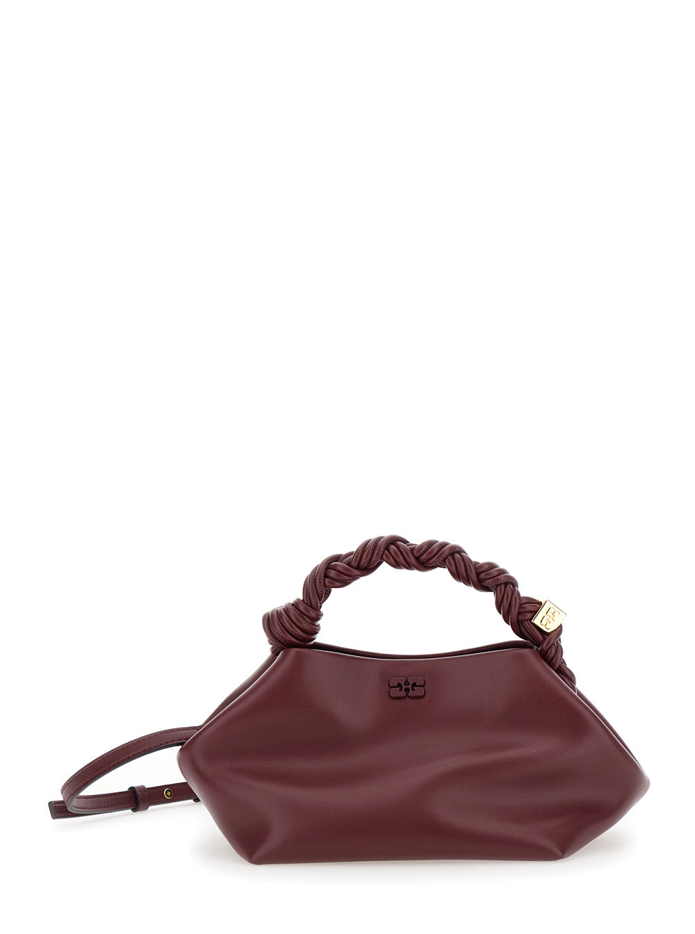 Ganni Women Handbag 'Bou Piccola' With Butterfly Logo And Woven Leather Handle Bordeaux Woman GANNI