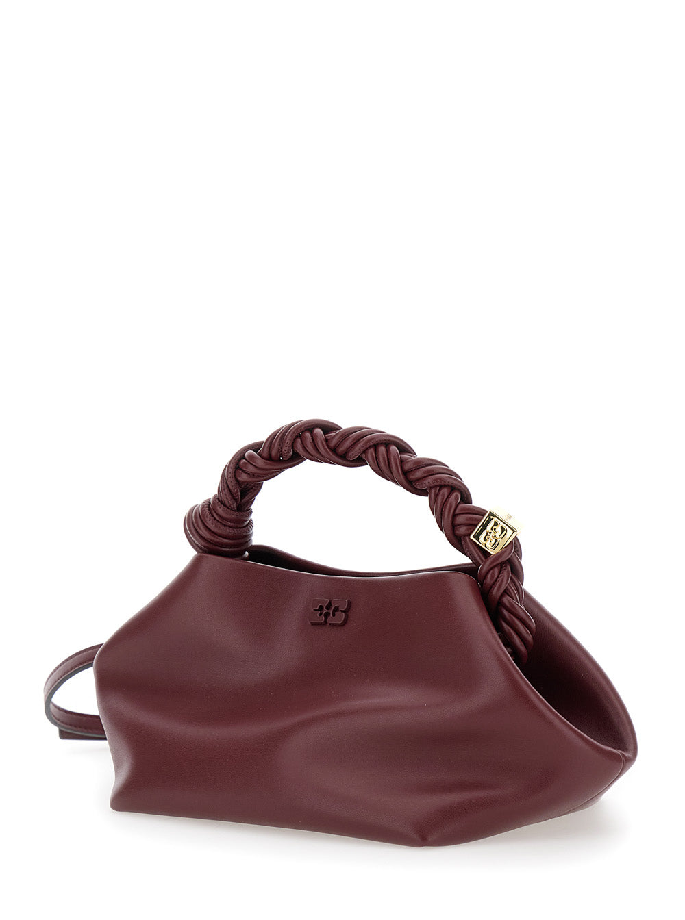 Ganni Women Handbag 'Bou Piccola' With Butterfly Logo And Woven Leather Handle Bordeaux Woman GANNI