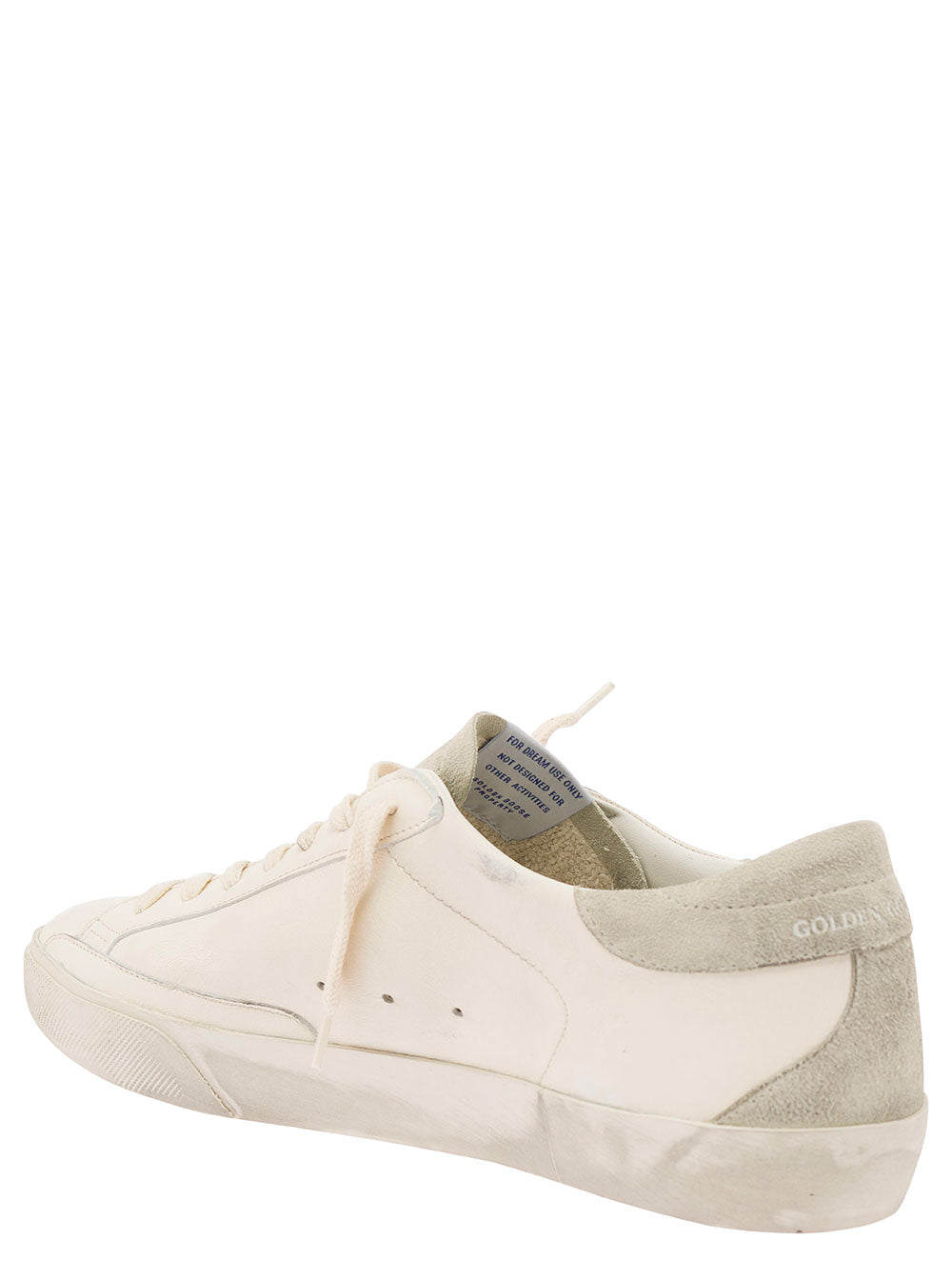 Golden Goose Men Low Sneakers 'Superstar' Vintage Effect With Gray Pull-Tab In White Leather Men GOLDEN GOOSE